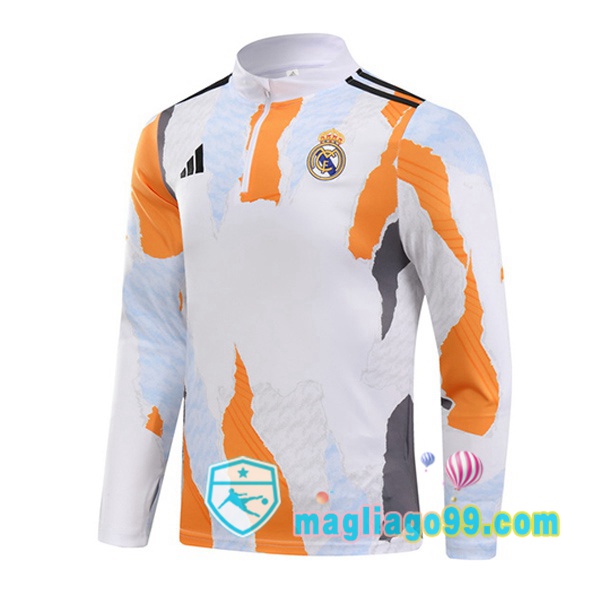 Magliago - Passione Maglie Thai Affidabili Basso Costo Online Shop | Felpa Calcio Real Madrid Bianco Giallo 2025/2026