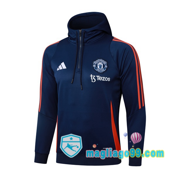 Magliago - Passione Maglie Thai Affidabili Basso Costo Online Shop | Felpa con cappuccio Manchester United Blu Royal 2025/2026