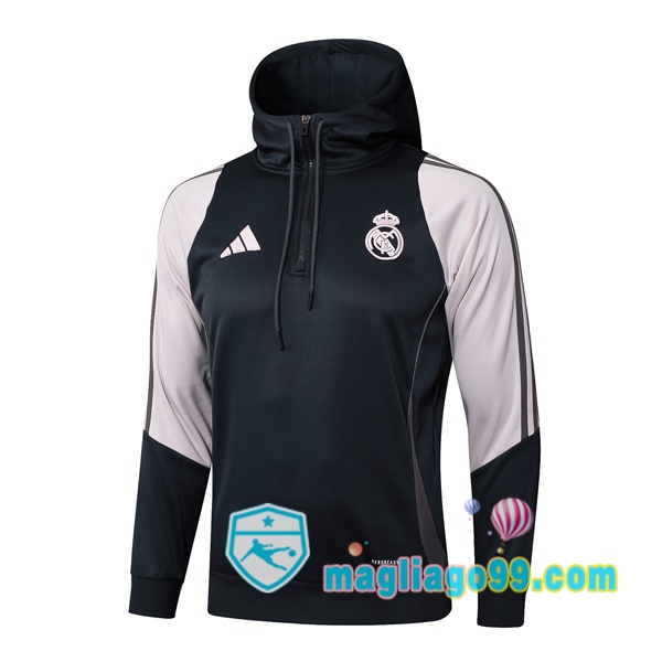 Magliago - Passione Maglie Thai Affidabili Basso Costo Online Shop | Felpa con cappuccio Real Madrid Nero Rosa 2025/2026
