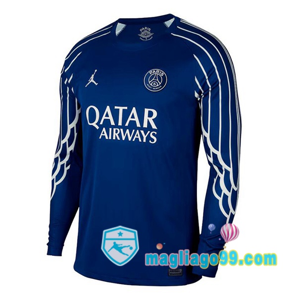 Magliago - Passione Maglie Thai Affidabili Basso Costo Online Shop | Maglia Paris PSG Quattro Maniche Lunghe Blu Royal 2024/2025