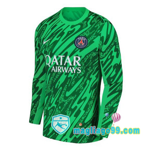 Magliago - Passione Maglie Thai Affidabili Basso Costo Online Shop | Maglia Paris PSG Portiere Maniche Lunghe Verde 2024/2025