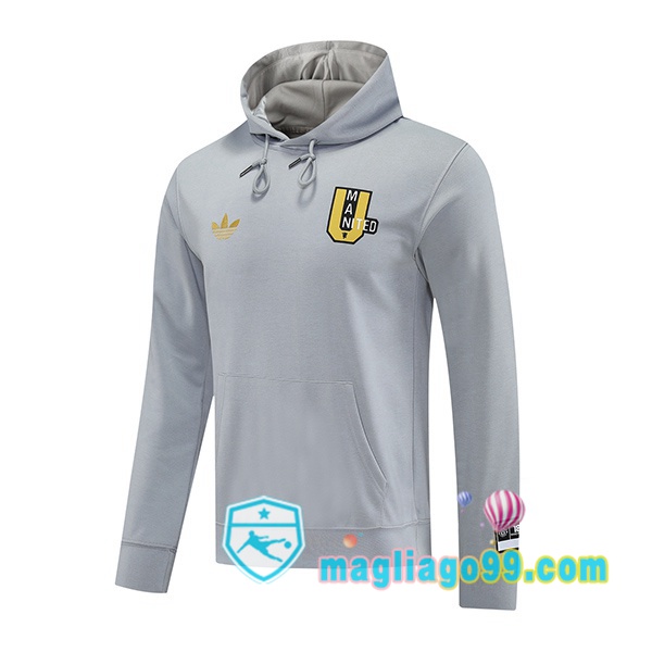 Magliago - Passione Maglie Thai Affidabili Basso Costo Online Shop | Felpa con cappuccio Manchester United Grigio 2025/2026