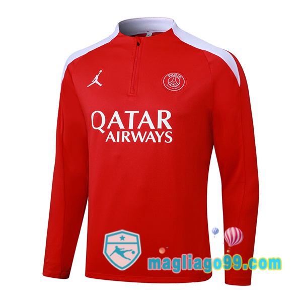 Magliago - Passione Maglie Thai Affidabili Basso Costo Online Shop | Felpa Calcio Jordan Paris PSG Rosso 2025/2026