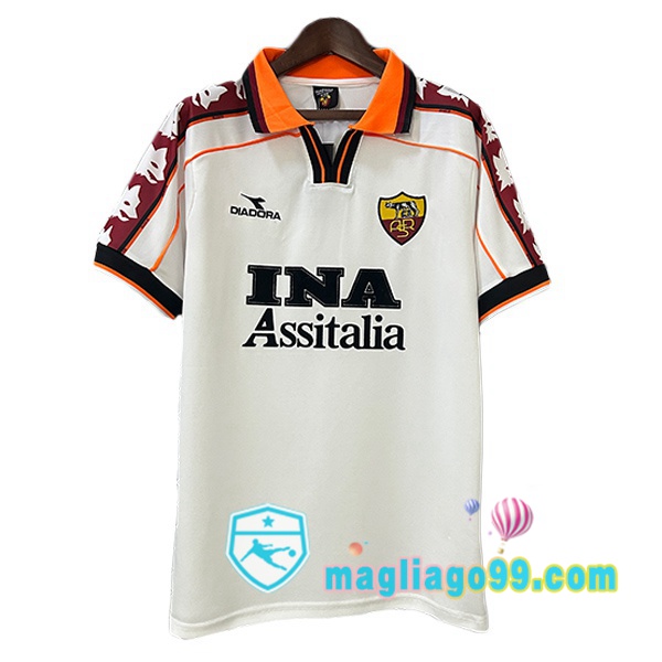 Magliago - Passione Maglie Thai Affidabili Basso Costo Online Shop | Maglia Storica AS Roma Retro Seconda Bianco 1998-1999