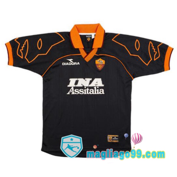 Magliago - Passione Maglie Thai Affidabili Basso Costo Online Shop | Maglia Storica AS Roma Retro Terza Nero 1999-2000