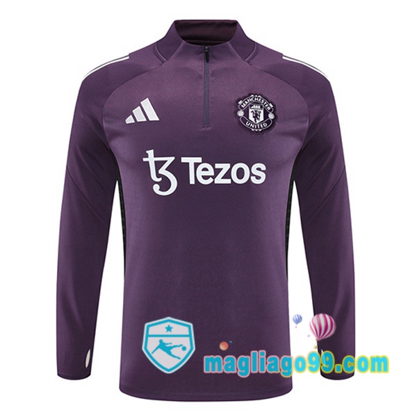 Magliago - Passione Maglie Thai Affidabili Basso Costo Online Shop | Felpa Calcio Manchester United Porpora 2025/2026