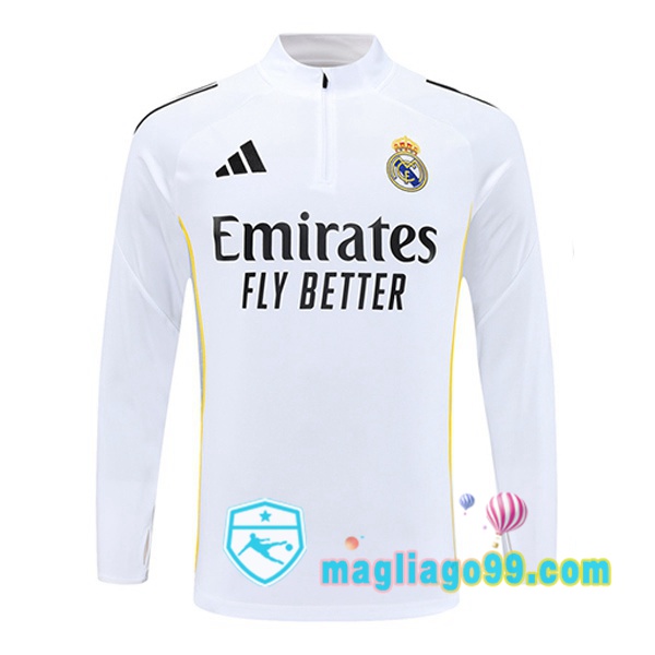 Magliago - Passione Maglie Thai Affidabili Basso Costo Online Shop | Felpa Calcio Real Madrid Bianco 2025/2026