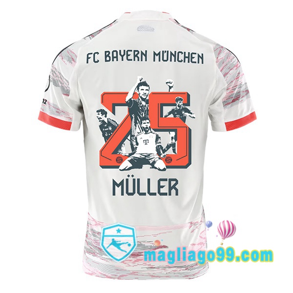 Magliago - Passione Maglie Thai Affidabili Basso Costo Online Shop | Maglia Bayern Monaco (Müller 25) Seconda Edizione Speciale Bianco 2025/2026