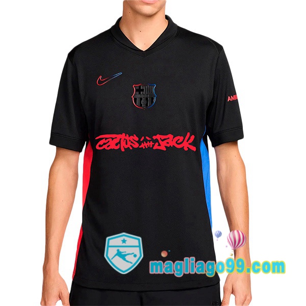 Magliago - Passione Maglie Thai Affidabili Basso Costo Online Shop | Maglia FC Barcellona Seconda Travis Scott Nero 2024/2025