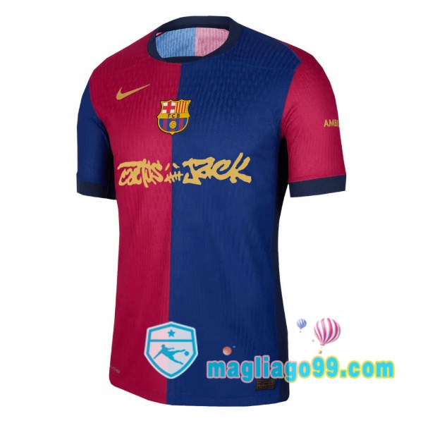 Magliago - Passione Maglie Thai Affidabili Basso Costo Online Shop | Maglia FC Barcellona Prima Travis Scott Blu Rosso 2024/2025