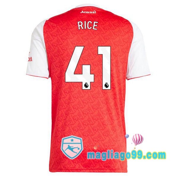 Magliago - Passione Maglie Thai Affidabili Basso Costo Online Shop | Maglia Arsenal (RICE 41) Prima Rosso Bianco 2025/2026