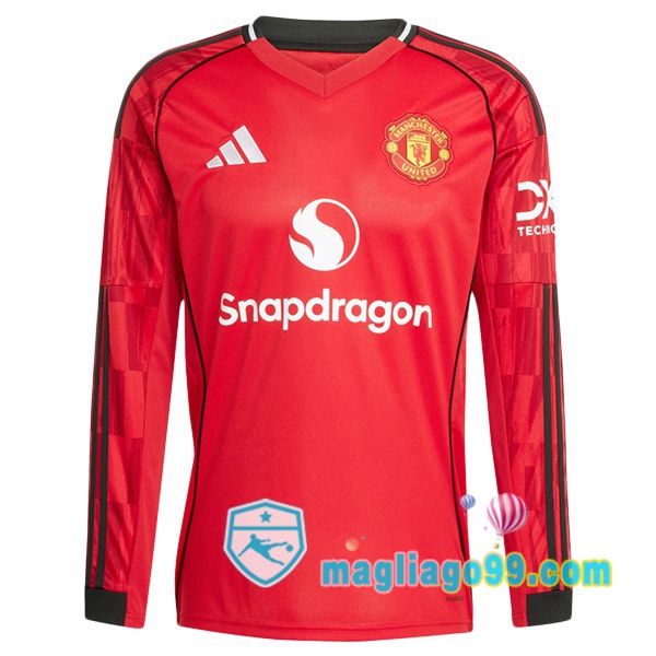 Magliago - Passione Maglie Thai Affidabili Basso Costo Online Shop | Maglia Manchester United Prima Maniche Lunghe Rosso 2025/2026