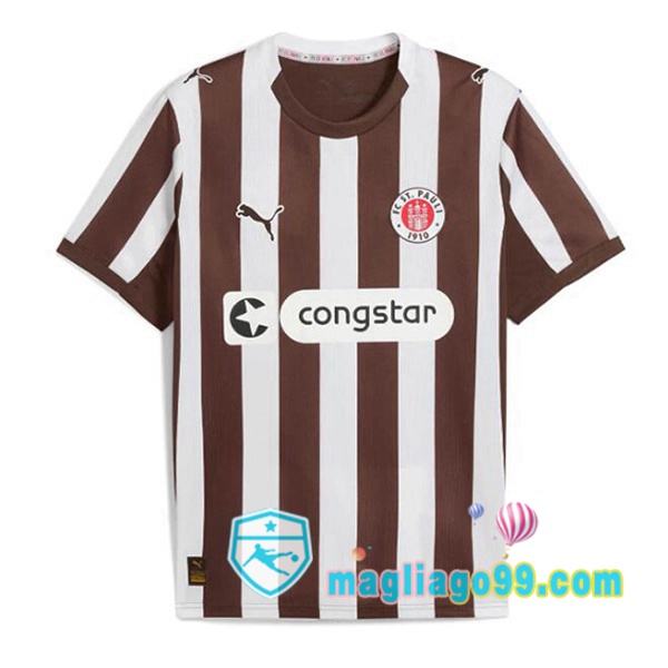 Magliago - Passione Maglie Thai Affidabili Basso Costo Online Shop | Maglia FC St. Pauli Prima Bianco Marrone 2025/2026