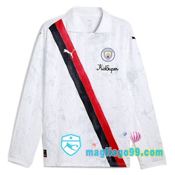 Magliago - Passione Maglie Thai Affidabili Basso Costo Online Shop | Maglia Manchester City Club World Cup Prima Maniche Lunghe Bianco 2025/2026