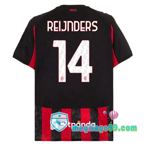Magliago - Passione Maglie Thai Affidabili Basso Costo Online Shop | Maglia AC Milan (Reijnders 14) Prima Rosso Nero 2025/2026