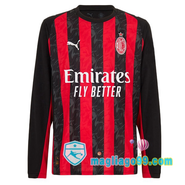 Magliago - Passione Maglie Thai Affidabili Basso Costo Online Shop | Maglia AC Milan Prima Maniche Lunghe Rosso Nero 2025/2026