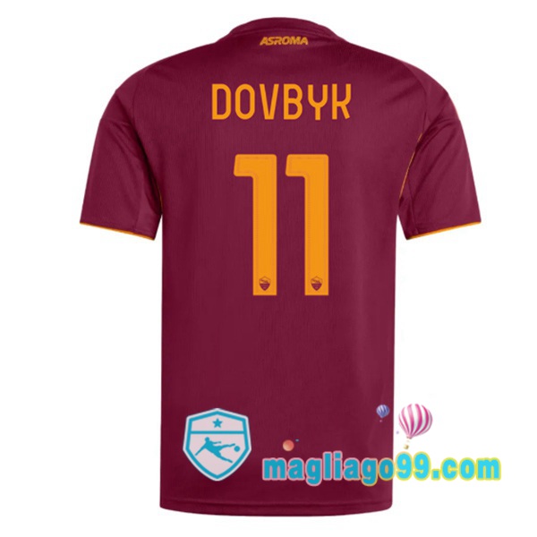 Magliago - Passione Maglie Thai Affidabili Basso Costo Online Shop | Maglia AS Roma (DOVBYK 11) Prima Rosso 2025/2026
