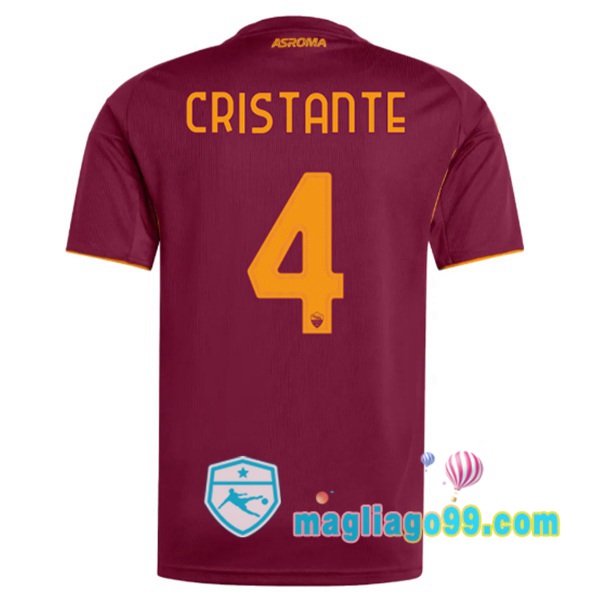Magliago - Passione Maglie Thai Affidabili Basso Costo Online Shop | Maglia AS Roma (CRISTANTE 4) Prima Rosso 2025/2026