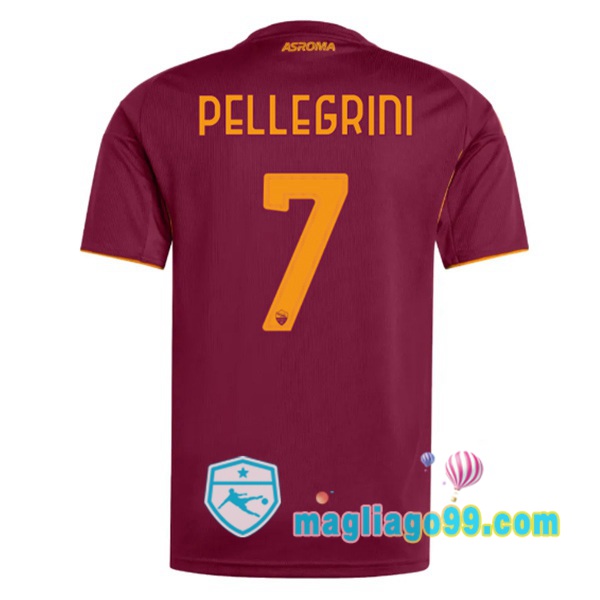 Magliago - Passione Maglie Thai Affidabili Basso Costo Online Shop | Maglia AS Roma (PELLEGRINI 7) Prima Rosso 2025/2026