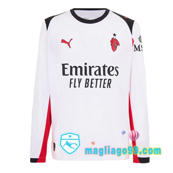 Magliago - Passione Maglie Thai Affidabili Basso Costo Online Shop | Maglia AC Milan Seconda Maniche Lunghe Bianco 2025/2026