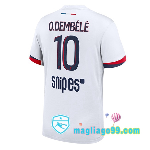 Magliago - Passione Maglie Thai Affidabili Basso Costo Online Shop | Maglia Paris PSG (O. Dembélé 10) Seconda Bianco 2025/2026