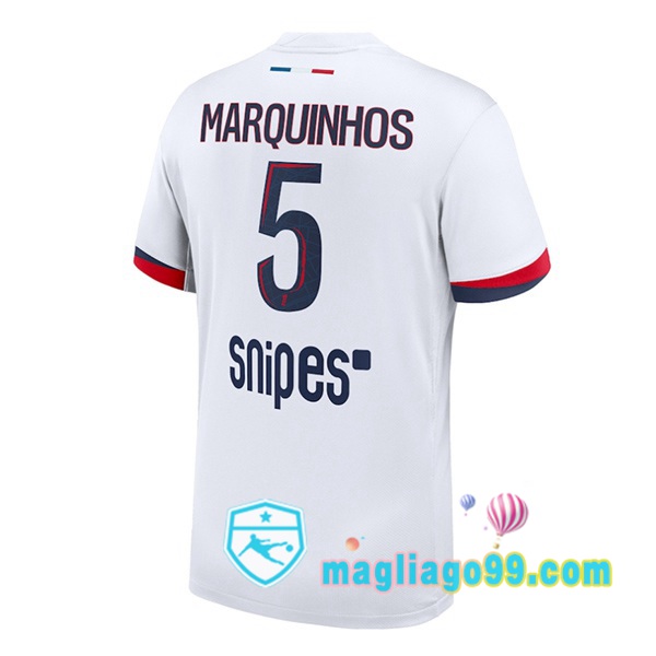 Magliago - Passione Maglie Thai Affidabili Basso Costo Online Shop | Maglia Paris PSG (Marquinhos 5) Seconda Bianco 2025/2026