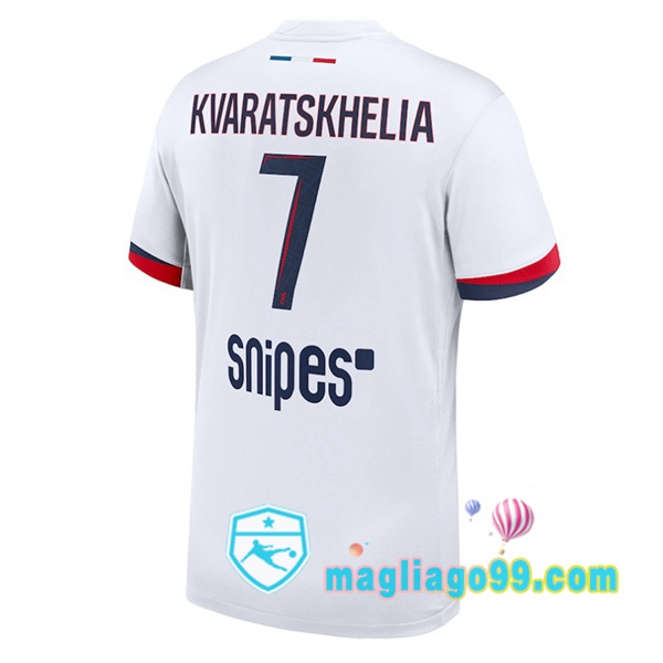 Magliago - Passione Maglie Thai Affidabili Basso Costo Online Shop | Maglia Paris PSG (Kvaratskhelia 7) Seconda Bianco 2025/2026