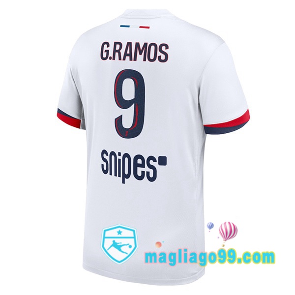 Magliago - Passione Maglie Thai Affidabili Basso Costo Online Shop | Maglia Paris PSG (G. Ramos 9) Seconda Bianco 2025/2026