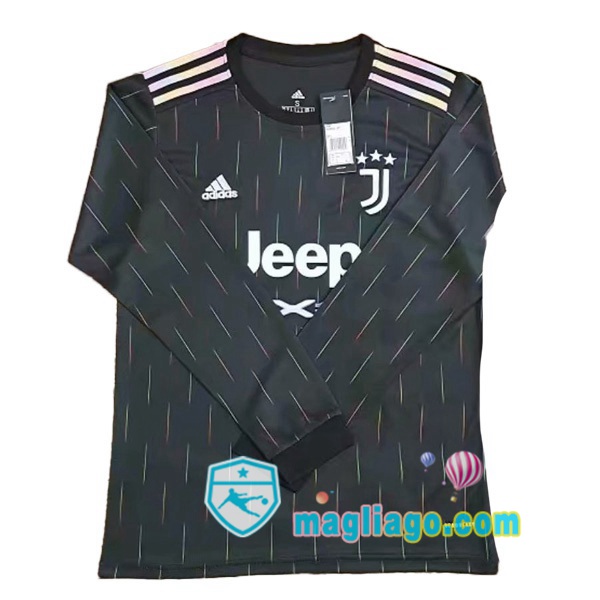 Magliago - Passione Maglie Thai Affidabili Basso Costo Online Shop | Maglia Juventus Seconda Maniche Lunghe Nero 2021/2022