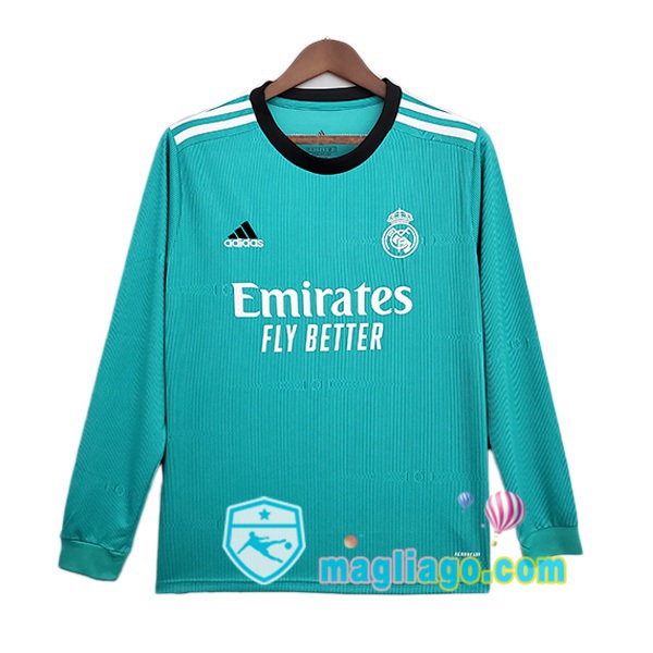 Magliago - Passione Maglie Thai Affidabili Basso Costo Online Shop | Maglia Real Madrid Terza Maniche Lunghe Verde 2021/2022