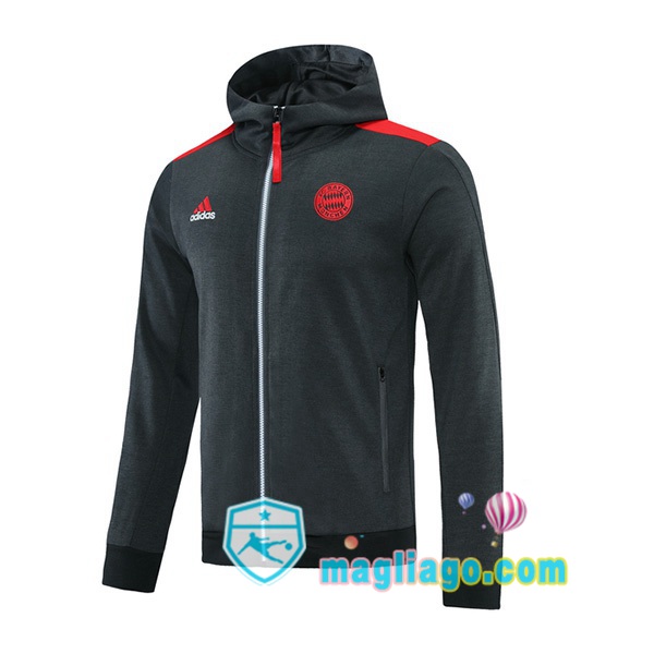 Magliago - Passione Maglie Thai Affidabili Basso Costo Online Shop | Giacca Con Cappuccio Bayern Monaco Grigio 2021/2022