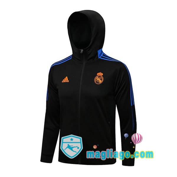 Magliago - Passione Maglie Thai Affidabili Basso Costo Online Shop | Giacca Con Cappuccio Real Madrid Nero 2021/2022
