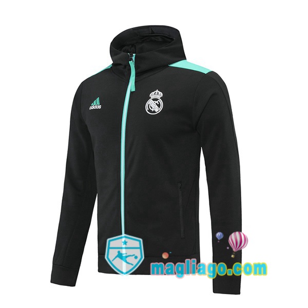 Magliago - Passione Maglie Thai Affidabili Basso Costo Online Shop | Giacca Con Cappuccio Real Madrid Nero 2021/2022