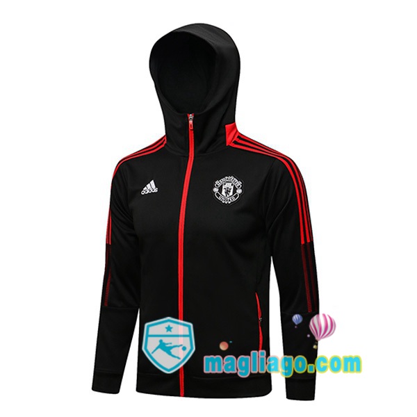 Magliago - Passione Maglie Thai Affidabili Basso Costo Online Shop | Giacca Con Cappuccio Manchester United Nero 2021/2022