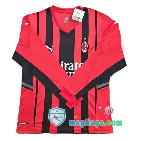 Magliago - Passione Maglie Thai Affidabili Basso Costo Online Shop | Maglia AC Milan Prima Maniche Lunghe Rosso 2021/2022