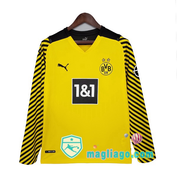 Magliago - Passione Maglie Thai Affidabili Basso Costo Online Shop | Maglia Dortmund BVB Prima Maniche Lunghe Giallo 2021/2022