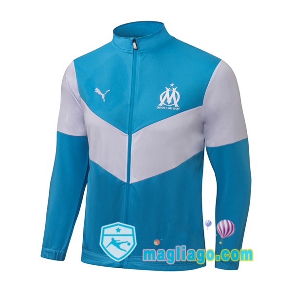 Magliago - Passione Maglie Thai Affidabili Basso Costo Online Shop | Giacca Calcio Marsiglia OM Blu Bianco 2021/2022