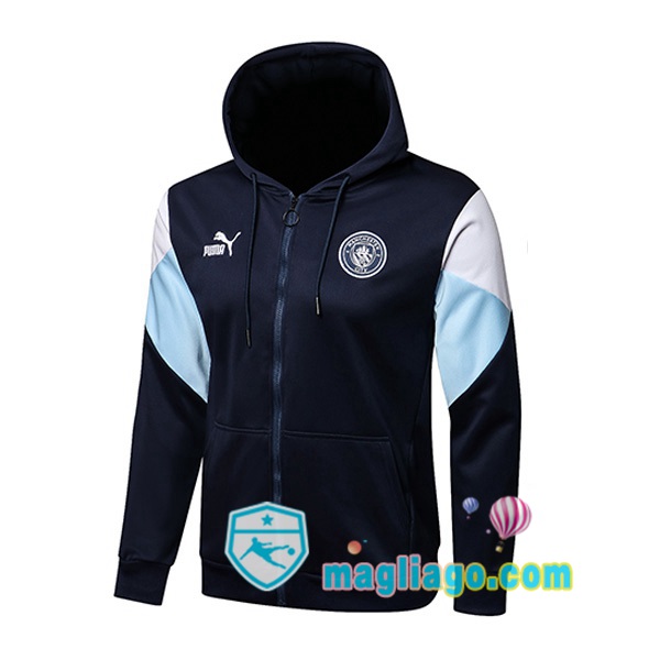 Magliago - Passione Maglie Thai Affidabili Basso Costo Online Shop | Giacca Con Cappuccio Manchester City Blu Royal 2021/2022
