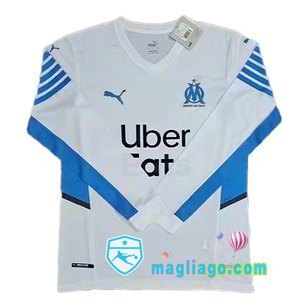 Magliago - Passione Maglie Thai Affidabili Basso Costo Online Shop | Maglia Marsiglia OM Prima Maniche Lunghe Bianco 2021/2022