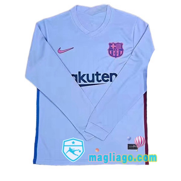 Magliago - Passione Maglie Thai Affidabili Basso Costo Online Shop | Maglia FC Barcellona Seconda Maniche Lunghe Blu 2021/2022