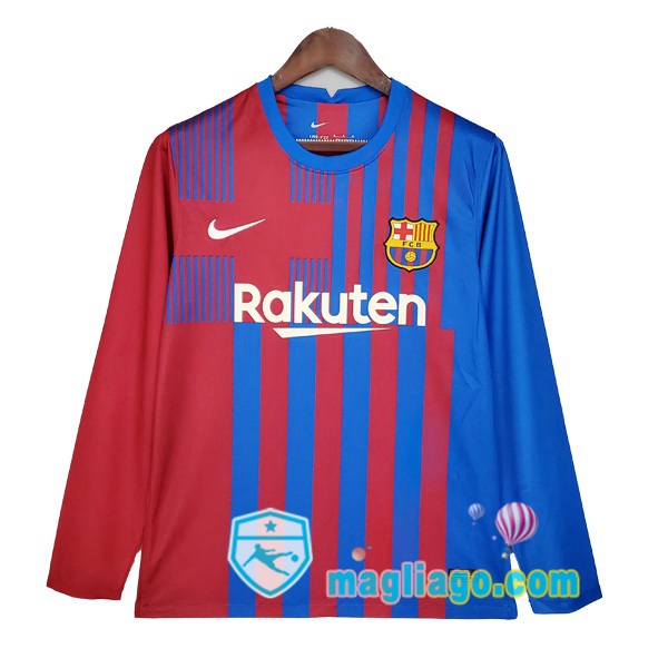 Magliago - Passione Maglie Thai Affidabili Basso Costo Online Shop | Maglia FC Barcellona Prima Maniche Lunghe Rosso Blu 2021/2022