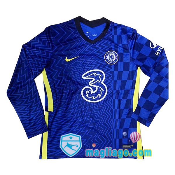 Magliago - Passione Maglie Thai Affidabili Basso Costo Online Shop | Maglia FC Chelsea Prima Maniche Lunghe Blu 2021/2022