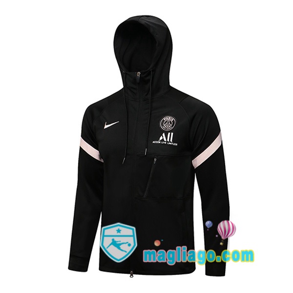 Magliago - Passione Maglie Thai Affidabili Basso Costo Online Shop | Giacca Con Cappuccio Paris PSG Nero 2021/2022