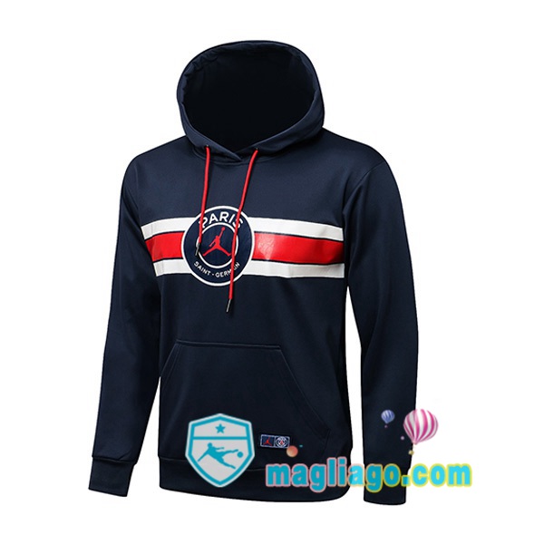 Magliago - Passione Maglie Thai Affidabili Basso Costo Online Shop | Giacca Con Cappuccio JORDAN Paris PSG Blu Royal 2021/2022