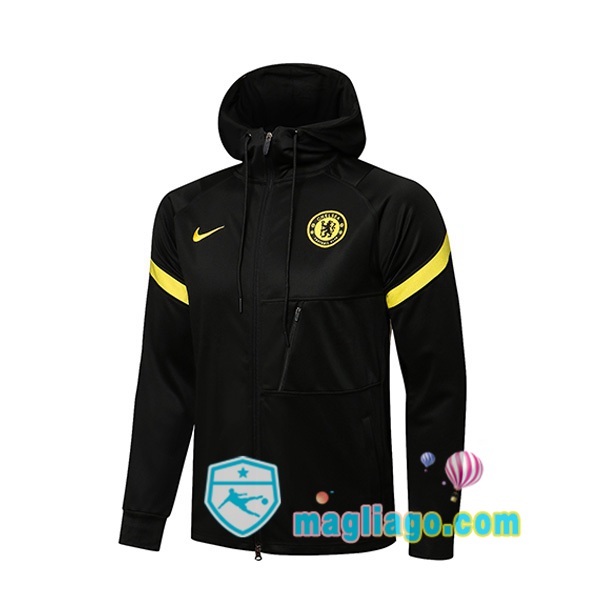Magliago - Passione Maglie Thai Affidabili Basso Costo Online Shop | Giacca Con Cappuccio FC Chelsea Nero 2021/2022