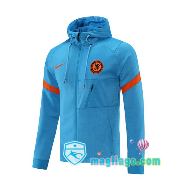 Magliago - Passione Maglie Thai Affidabili Basso Costo Online Shop | Giacca Con Cappuccio FC Chelsea Blu 2021/2022