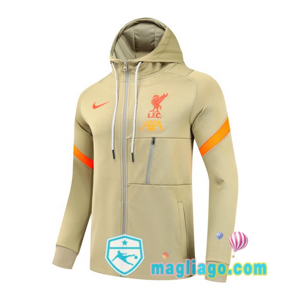 Magliago - Passione Maglie Thai Affidabili Basso Costo Online Shop | Giacca Con Cappuccio FC Liverpool Giallo 2021/2022