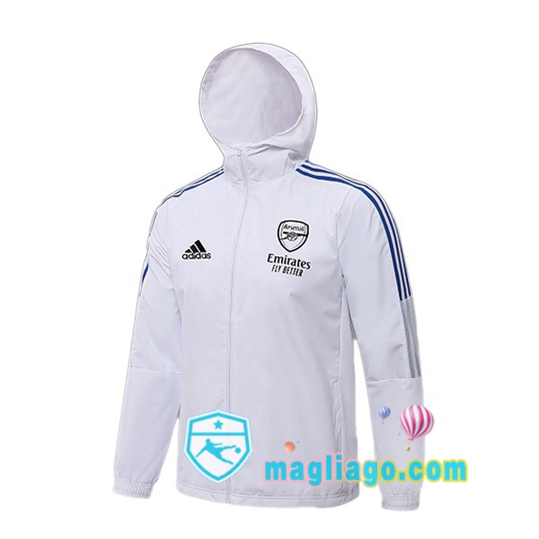 Magliago - Passione Maglie Thai Affidabili Basso Costo Online Shop | Giacca Con Cappuccio Arsenal Bianco 2021/2022
