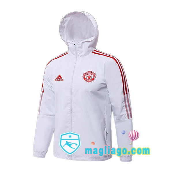 Magliago - Passione Maglie Thai Affidabili Basso Costo Online Shop | Giacca Con Cappuccio Manchester United Bianco 2021/2022