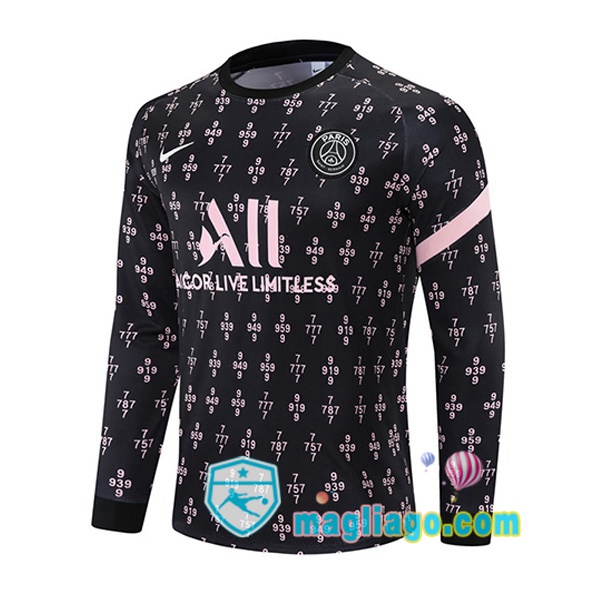 Magliago - Passione Maglie Thai Affidabili Basso Costo Online Shop | Felpa Calcio Paris PSG Nero Rosa 2021/2022